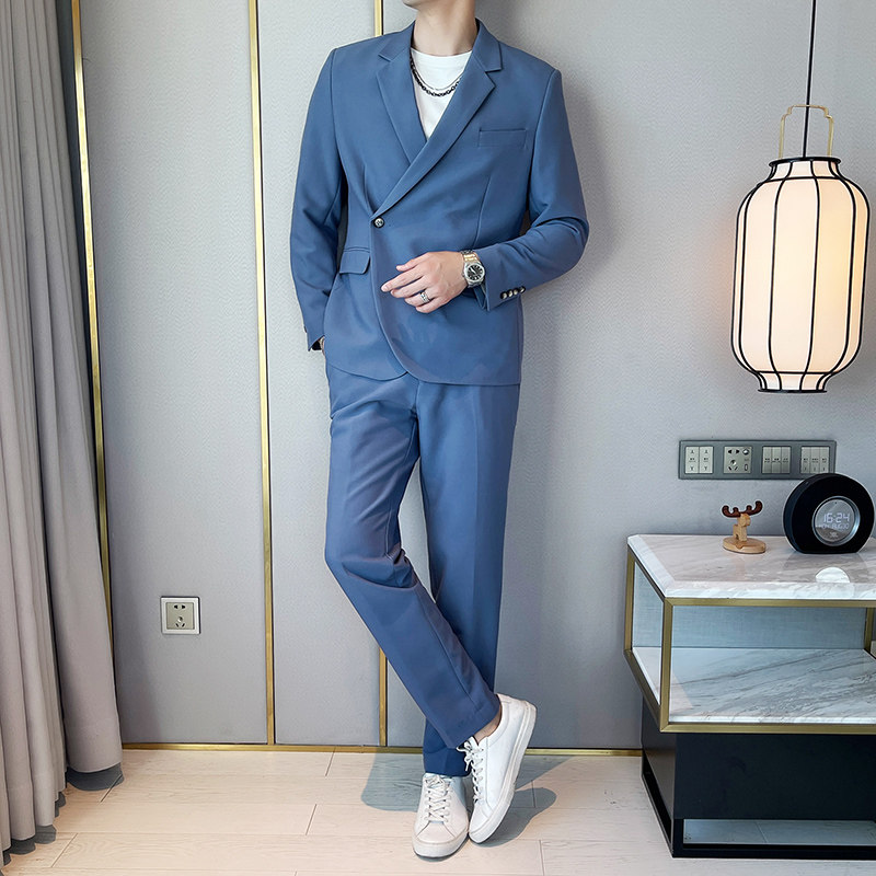 宽松休闲垂感男士西服两件套1606-1606-P205,男装西服套装,星座1606