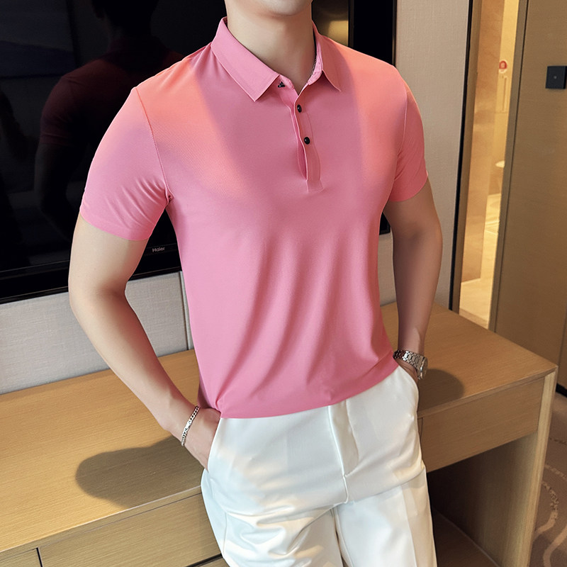 夏季男士PLO衫冰丝无痕高弹上衣男短袖1199-P45,男装Polo衫,星座1606