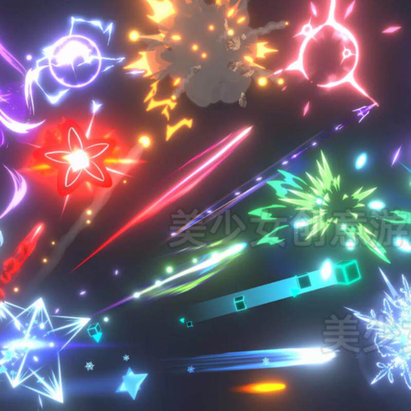 unity制作unity素材 2d游戏素材包卡通风格化魔法术技能粒子特效