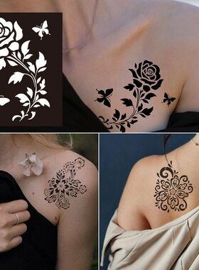 正祥欧美PET汉娜纹身贴镂空纹身模板印度海娜手彩绘henna tattoo