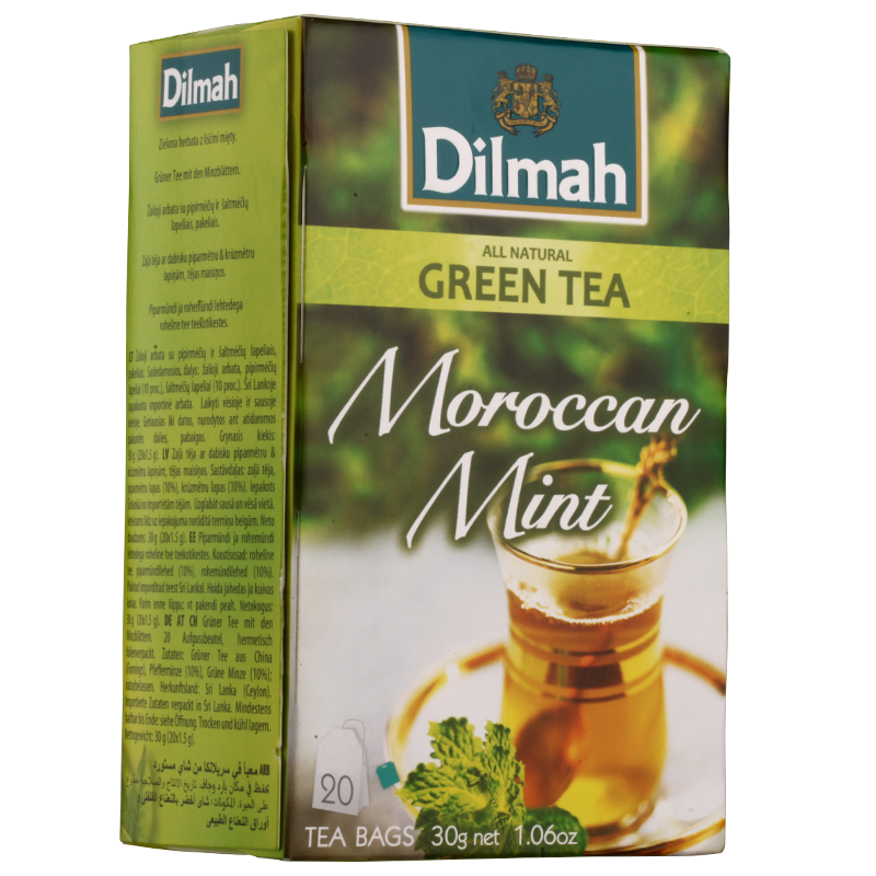 【北非国民茶】Dilmah迪尔玛摩洛哥薄荷绿茶包20袋泡茶 绿茶茶包