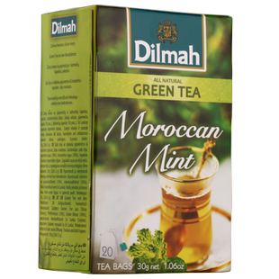 【北非国民茶】Dilmah迪尔玛摩洛哥薄荷绿茶包20袋泡茶 绿茶茶包