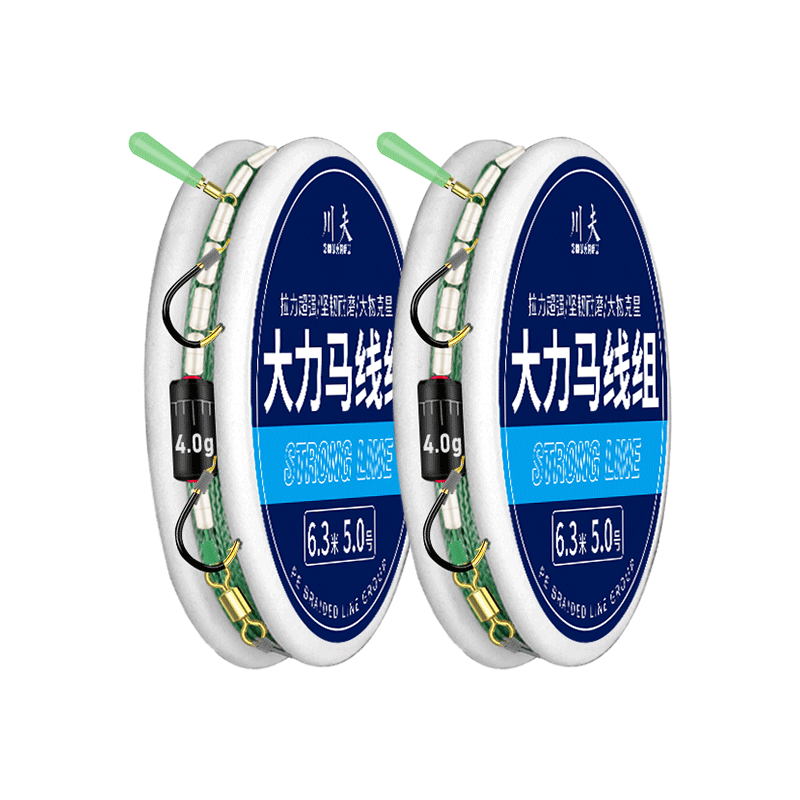 川夫大力马线组鱼线主线套装全套大物巨物鲢鳙钓组成品绑好双钩