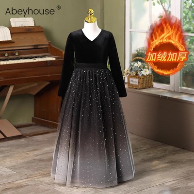 2024新款秋冬高端加绒礼服公主裙