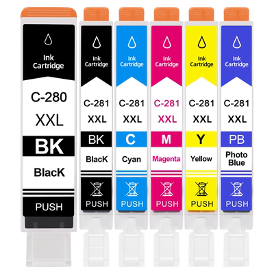 PGI280六色280XL黑彩CLI281墨盒281XL适用Canon佳能PIXMA彩色TS8120喷墨TS8220打印机TS8320墨水盒TS9120磨合