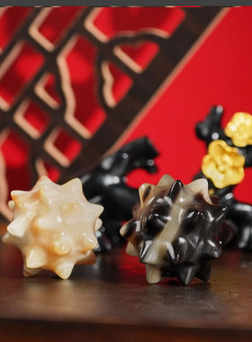 不舍缘天然牦牛角刺球手部按摩老头乐角尖料圆球送礼长辈解压刺球