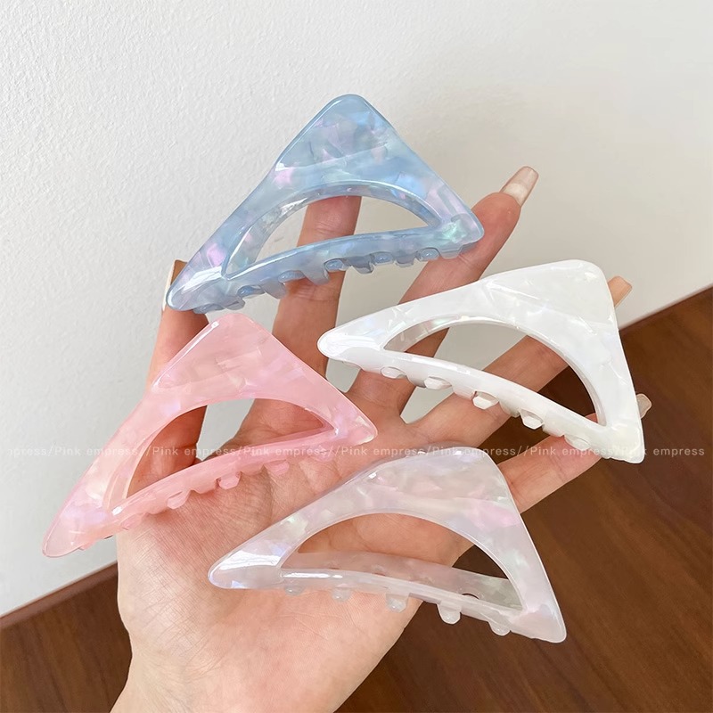 网红气质鲨鱼夹醋酸板材碎花
