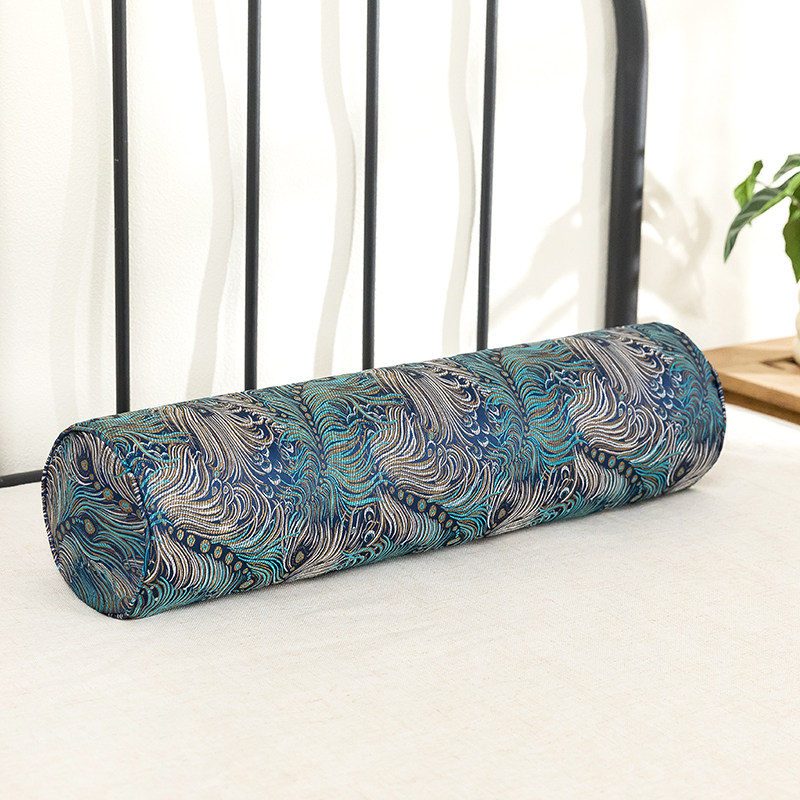 觅帛中式仿古圆形颈枕国风菊花薰衣草深睡眠单人山苍子护颈椎枕头