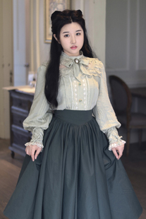 远洋来信月桂树LOLITA原创设计洛丽塔优雅CLA衬衣+SK法式复古日常
