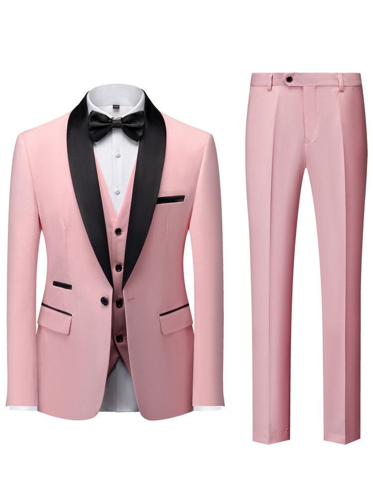 WEDDING SUITS MENS SUITS GROOMSMENS PERFORMANCES ONE BUTTON IS DECORATING THE BODY CASUAL SUITS THREE-PIECE SUITS TRENDS