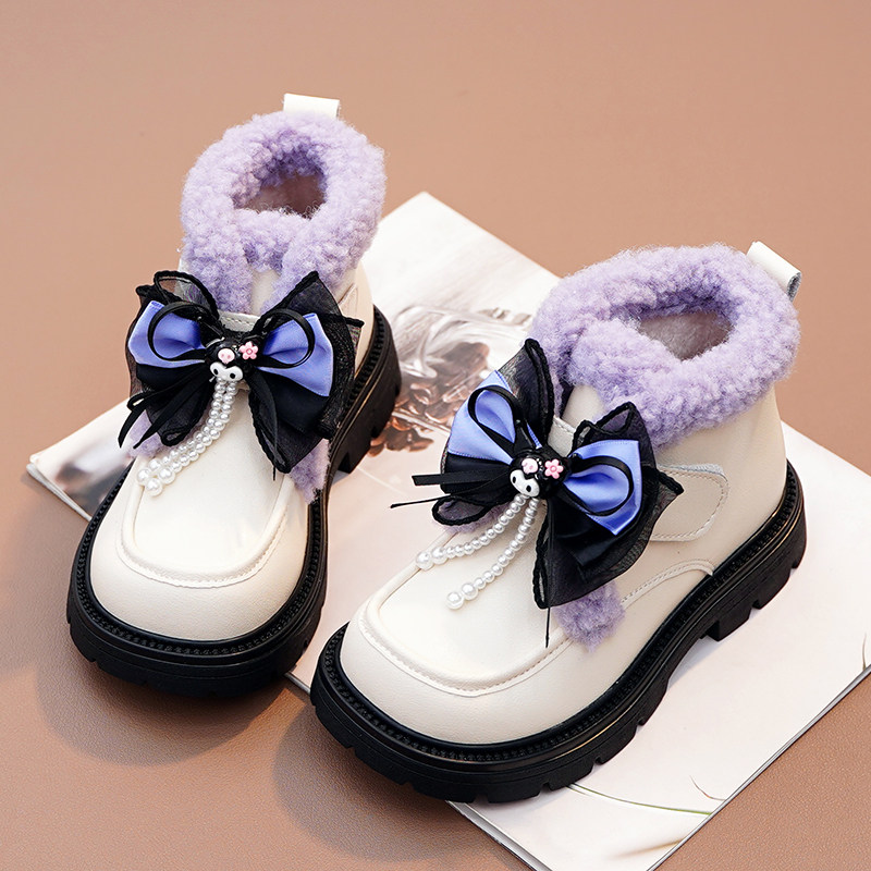 女童马丁靴真皮加绒棉靴库洛米公主靴小女孩儿童短靴2025秋冬新款,童鞋/婴儿鞋/亲子鞋,棉靴,淘宝优惠券,粉丝福利购,淘宝优惠卷