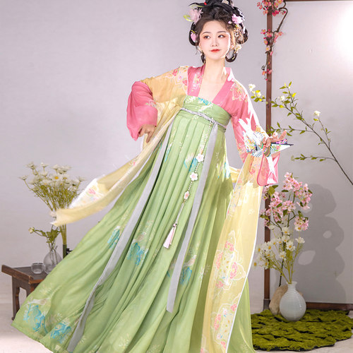 唐制汉服女齐胸襦裙夏季超仙飘逸
