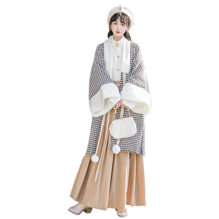 蝉佩明制汉服女成人原创古装披袄合领衫日常可穿改良汉元素秋冬季