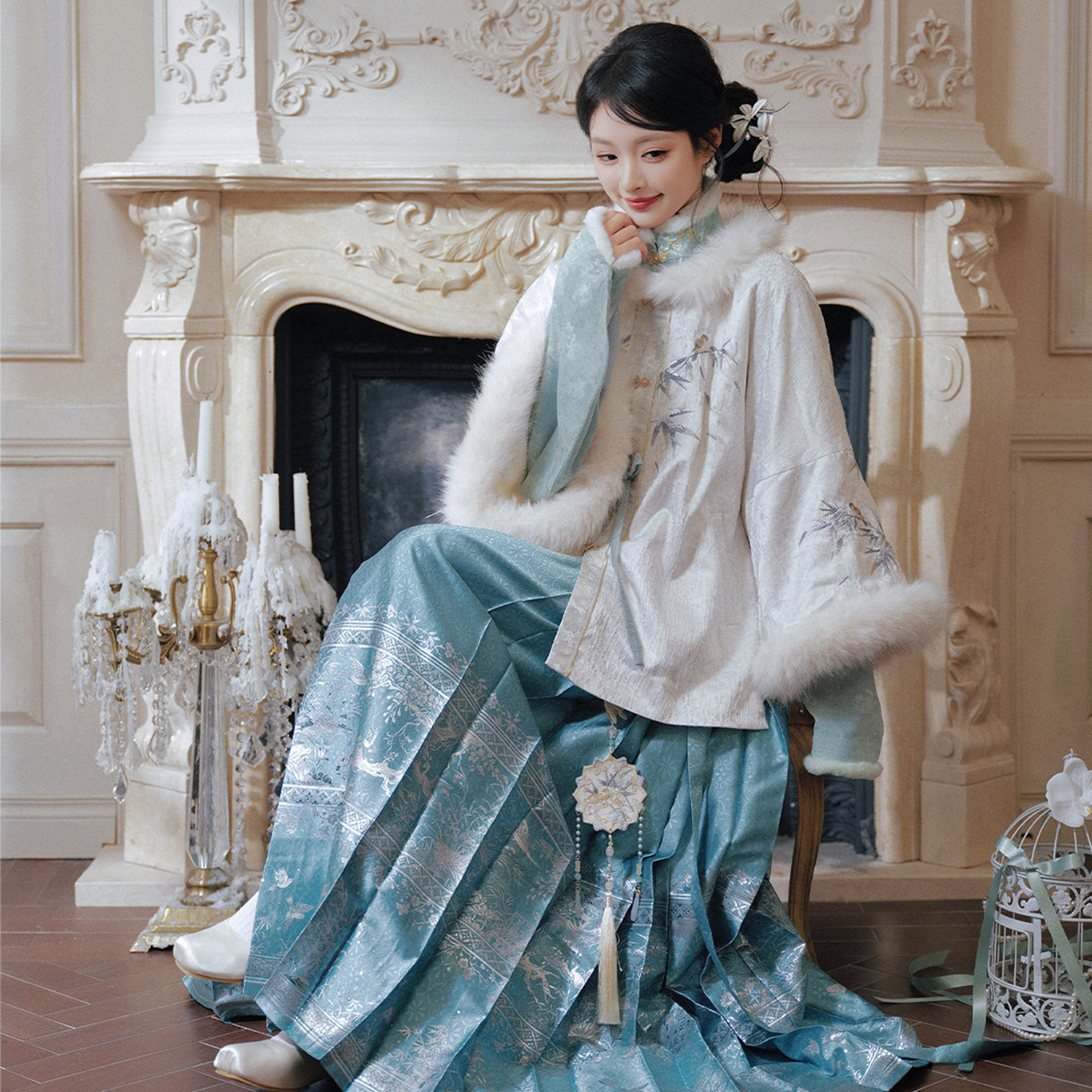 原创明制汉服女冬季古装成人昭君袄外套中国风套装日常可穿过年服,女装/女士精品,汉服套装,淘宝优惠券,粉丝福利购,淘宝优惠卷