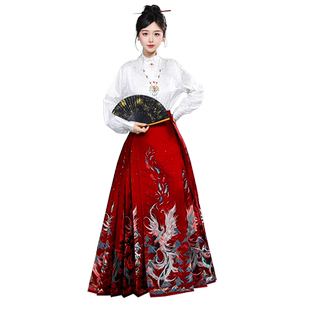 马面裙春秋款汉服女红色织金新中式敬酒服国风上衣日常可穿套装