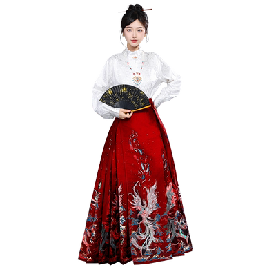 马面裙春秋款汉服女红色织金新中式敬酒服国风上衣日常可穿套装