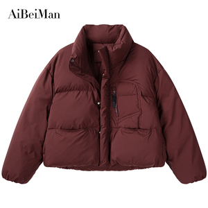 羽绒服短款2024冬季新款立领时尚流行面包服加厚保暖洋气女装外套