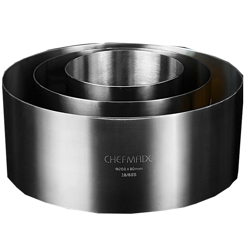 学厨4/6/8寸304不锈钢圆形慕斯圈模具加高提拉米苏芝士小蛋糕烘焙