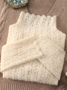 加绒加厚内搭蕾丝打底衫 法式 新款 甜美磨毛上衣女秋冬季 毛衣 超仙