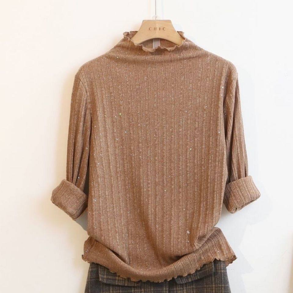 秋冬加绒大码遮肚子内搭针织衫女时尚洋气显瘦藏肉亮片长袖毛衣,女装/女士精品,毛针织衫,淘宝优惠券,粉丝福利购,淘宝优惠卷