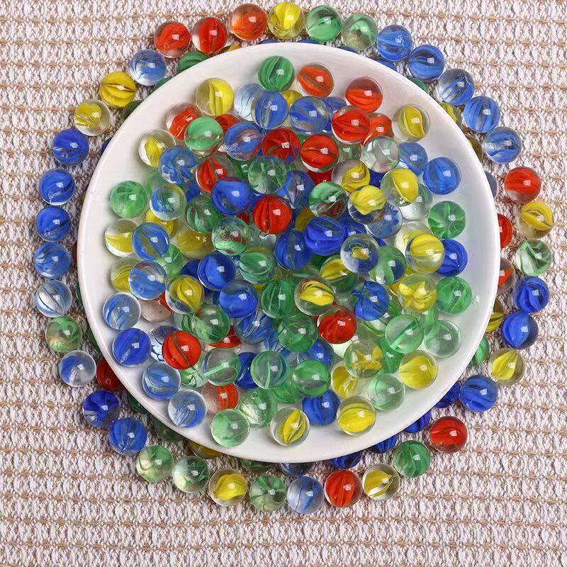 14mm玻璃球弹珠儿童游戏机玻璃珠子25mm拍拍乐彩色弹珠球16溜溜球