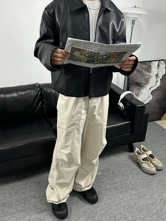 Vujade006机车真皮衣短款休闲通勤夹克CleanFit外套Kenijima同款