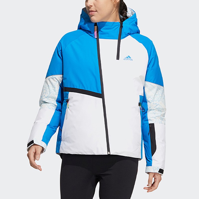 阿迪达斯保暖连帽常规女子羽绒服