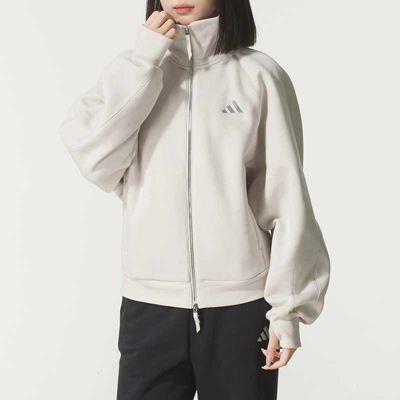 Adidas阿迪达斯女装外套休闲运动防风开衫上衣加绒保暖夹克KC0047