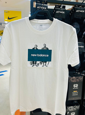 NEW BALANCE/NB短袖男子夏季纯棉印花圆领运动休闲T恤AMT83535-WT