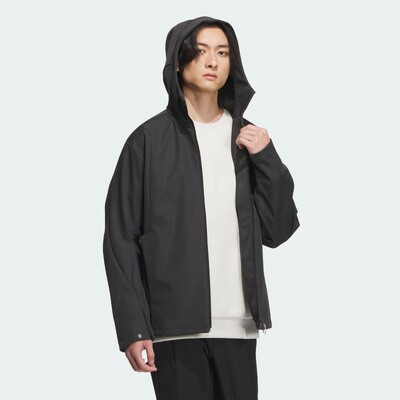 阿迪达斯男装秋季款武极系列户外拒水防泼运动连帽外套 JI8712