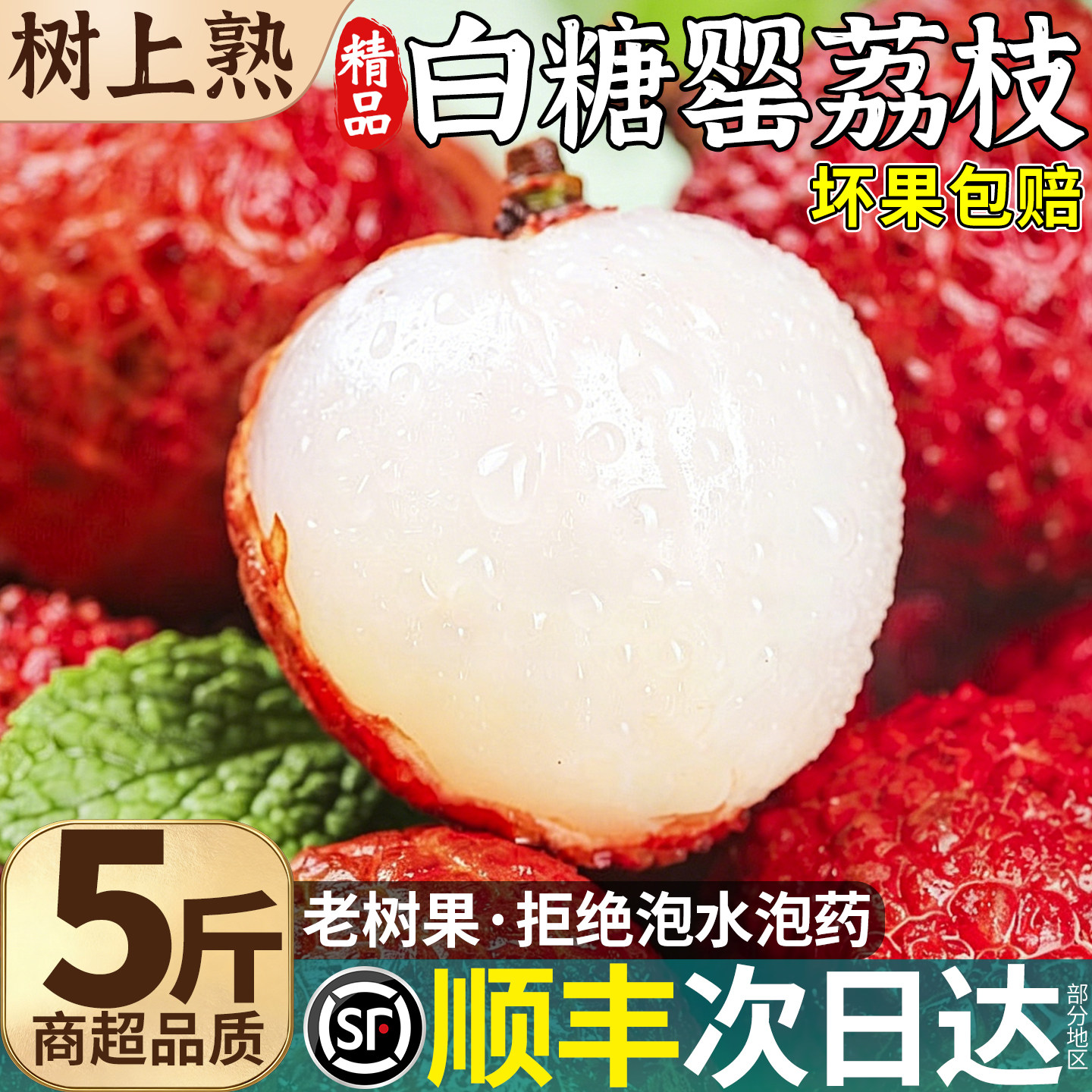 顺丰包邮|5斤装大果白糖罂荔枝