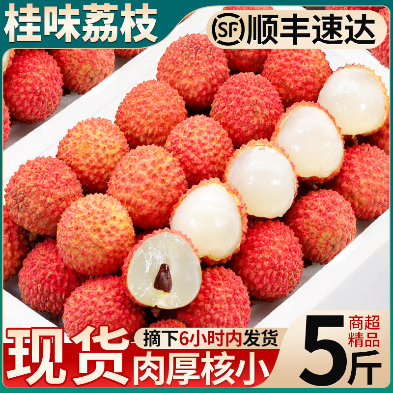 顺丰礼盒大果5斤老树桂味荔枝新鲜包邮应当季水果现摘发广东王