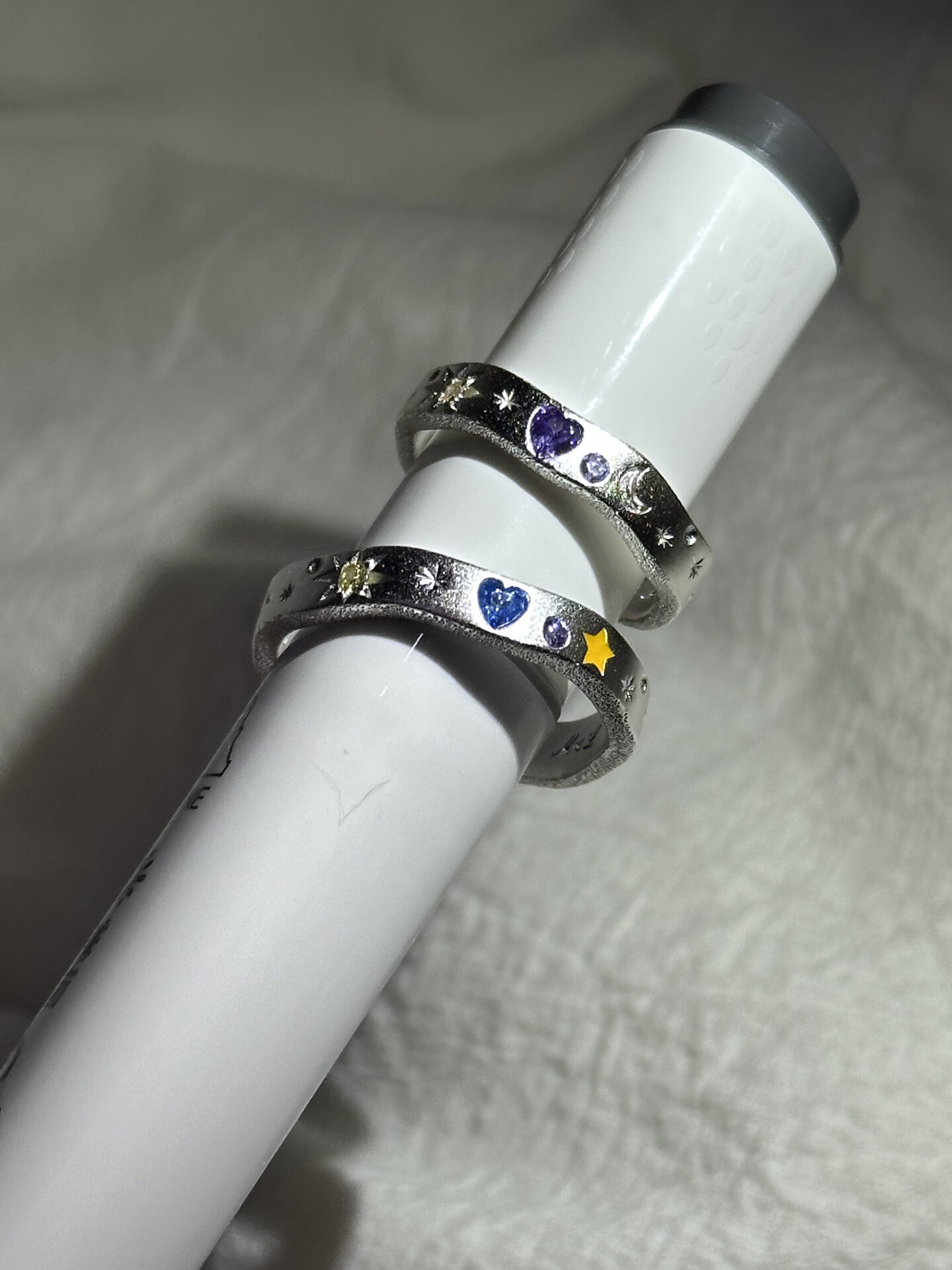Bell定制/波浪星芒甜心对戒s925纯银闭口指环纪念日礼物送女友
