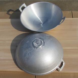 鼎魅双耳炒锅铝锅大号炒龙虾老式手工铸铝加厚不沾家用炒菜无