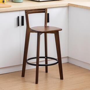 酒吧椅斯堪的纳维亚实木现代简单创意酒吧凳新中国风格阳台家庭无