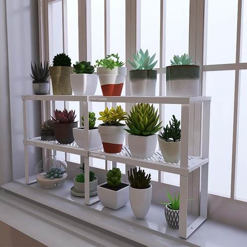 窗台置物架多层飘窗多肉窄长条花架子办公桌桌面桌上分层收纳花架