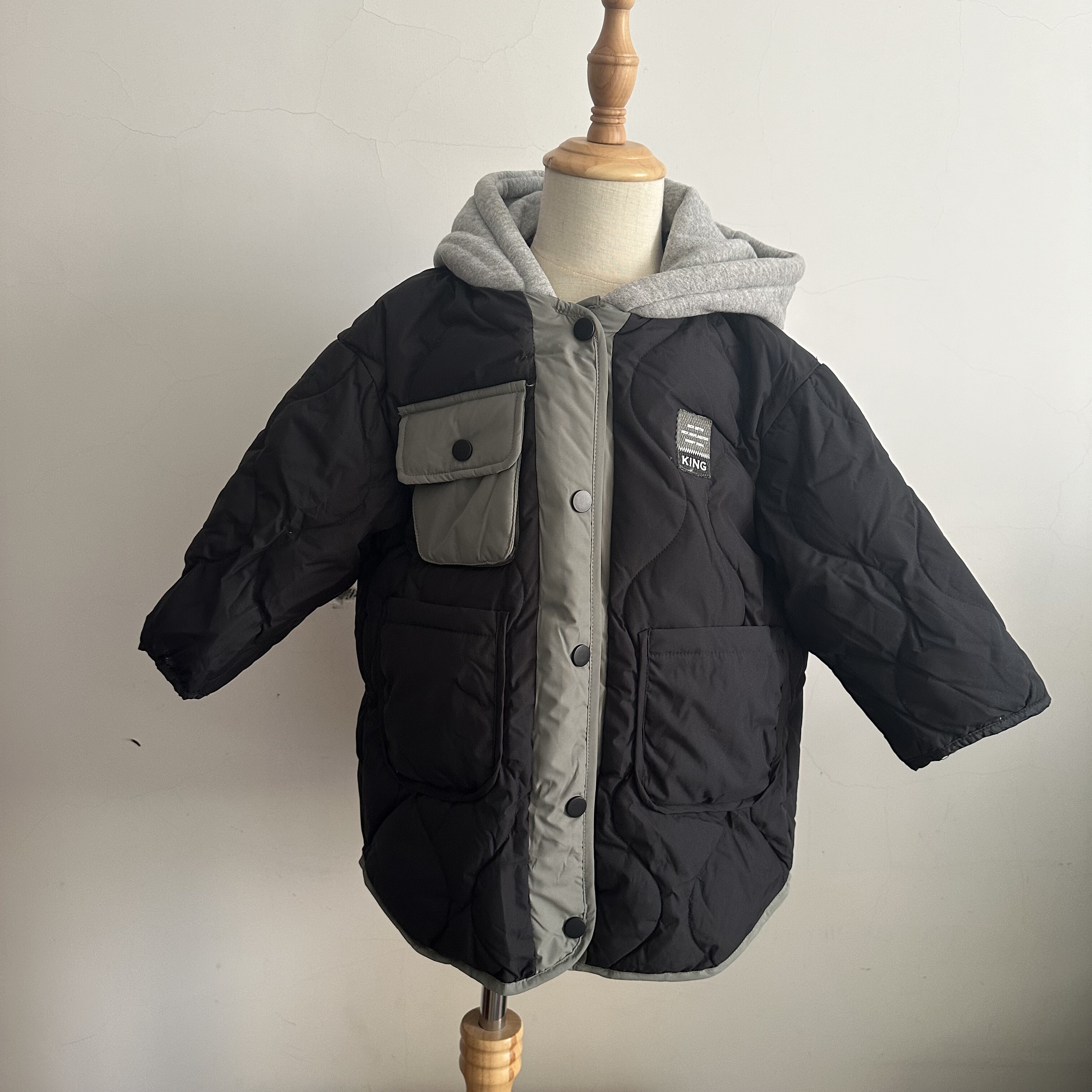 男童90羽绒服秋冬新款儿童宽松韩版保暖外套中长款工装风轻薄休闲