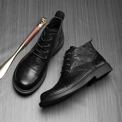 真皮马丁靴百搭英伦切尔西短靴