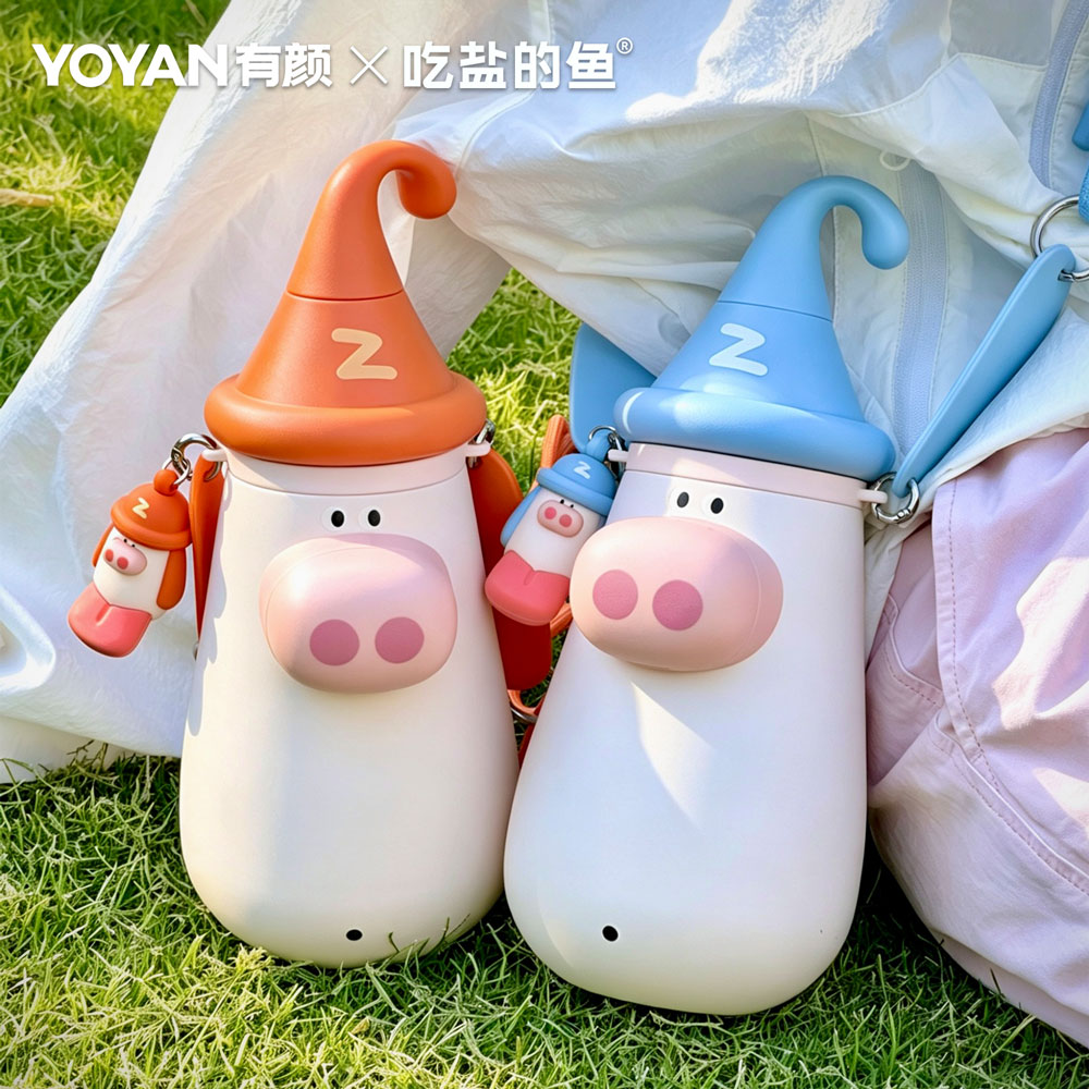 YOYAN有颜×吃盐的鱼猪猪保温杯图片