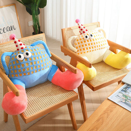 小怪兽多巴胺大脚怪腰靠床头靠垫卧室沙发靠背枕头办公室座椅腰枕