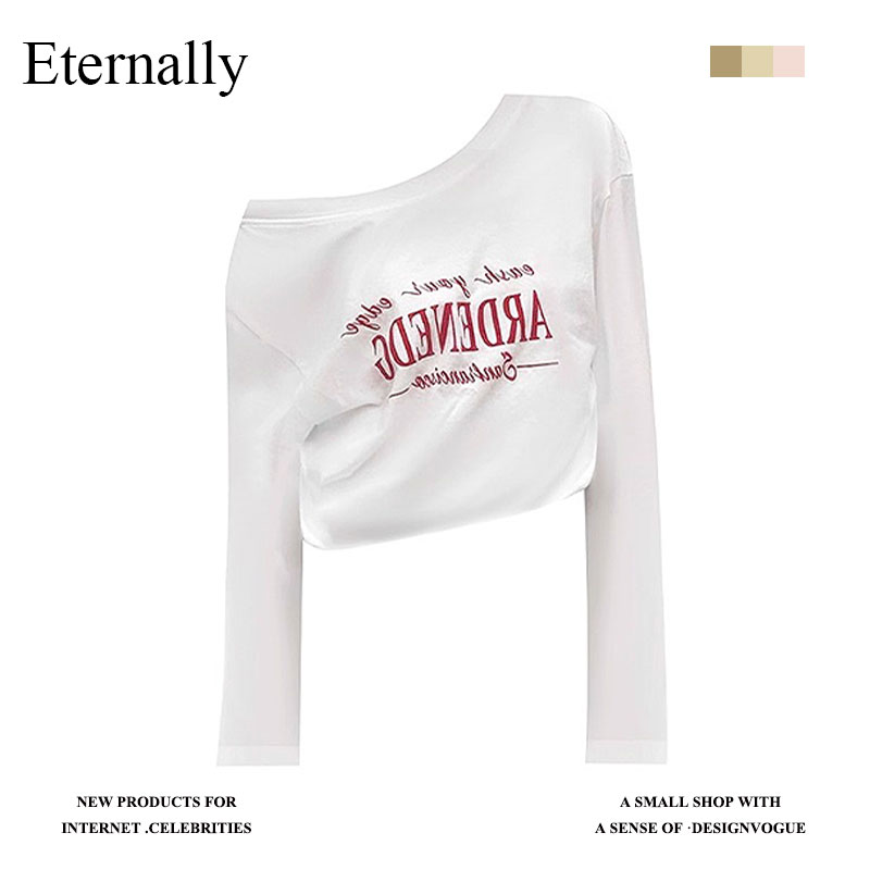 Eternally  上新白色斜肩T恤上衣