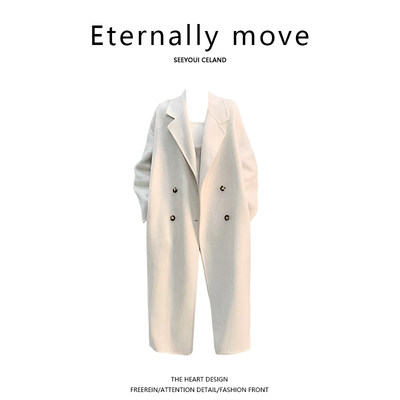 Eternally move2023年新款秋冬季韩版时尚百搭大衣女宽松毛呢外套