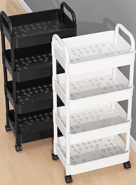 厨房置物架落地浴室多层卫生间零食架卧室床头储物收纳小推车书架