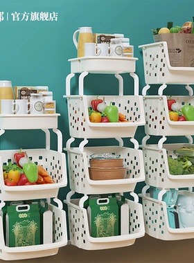 厨房夹缝隙收纳置物架落地多层放蔬菜篮子玩具零食小推车储物筐架