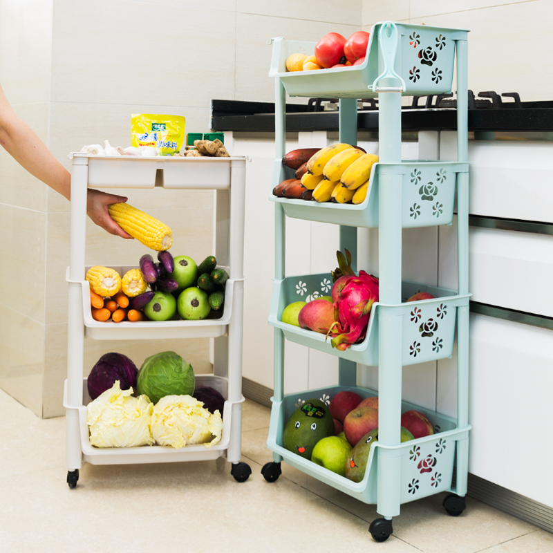 安厨邦落地置物架小推车收纳神器