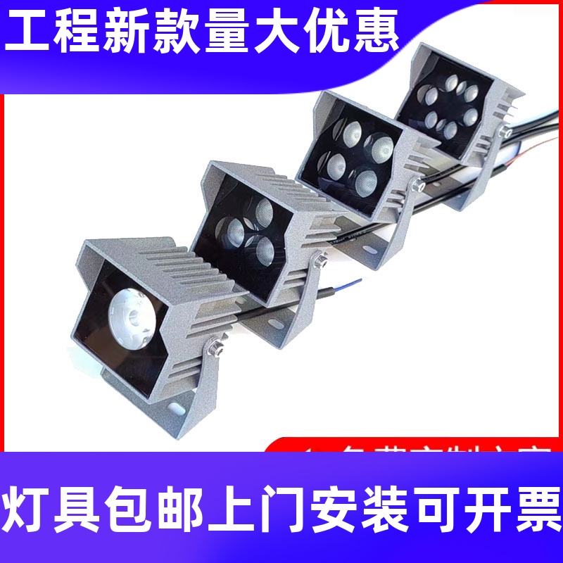 户外小射灯3W6W10WLED防水射灯护栏柱子小射灯方形射灯立柱投工厂