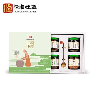 镇江小菜恒顺酱菜190g*4礼盒装瓶嫩生姜 脆莴笋 什锦菜乳黄瓜酱瓜