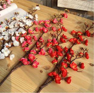 饰品中式 家居摆件插花 仿真花梅花枝腊梅假花客厅绢花电视柜茶几装