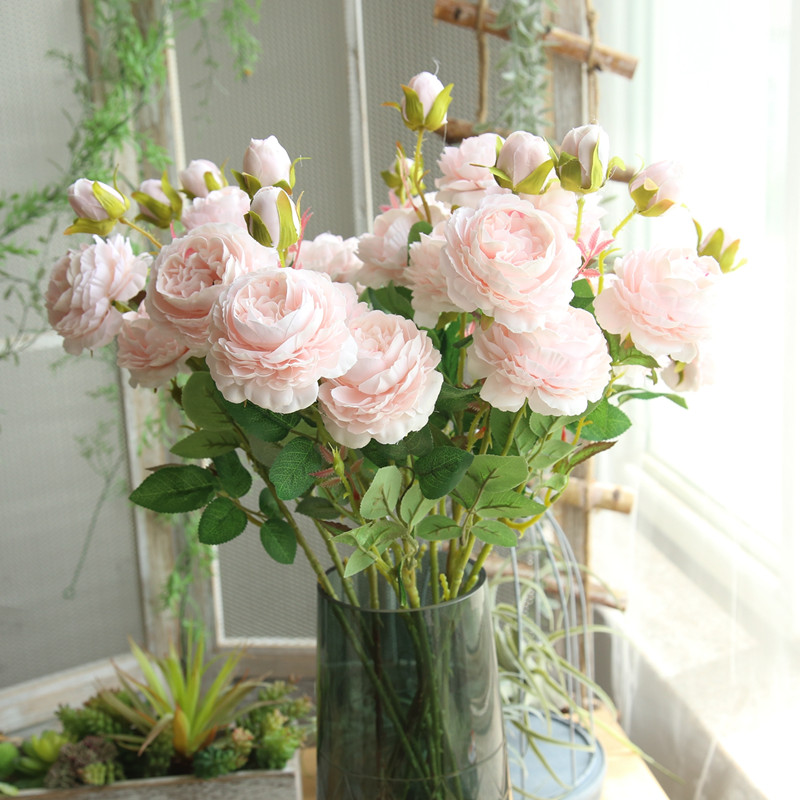 牡丹仿真花绢花室内假花干花玫瑰花花束餐桌花摆设客厅装饰花摆件-封面