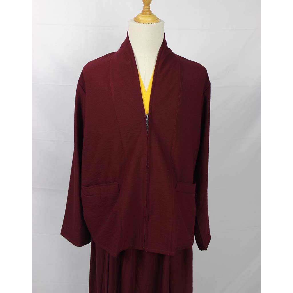 新品喇嘛僧服单层东波外套春秋上衣西藏僧人服装拉链棉麻上师服居